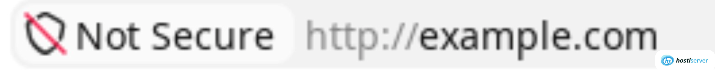 Not Secure label in the Chrome address bar next to an HTTP site