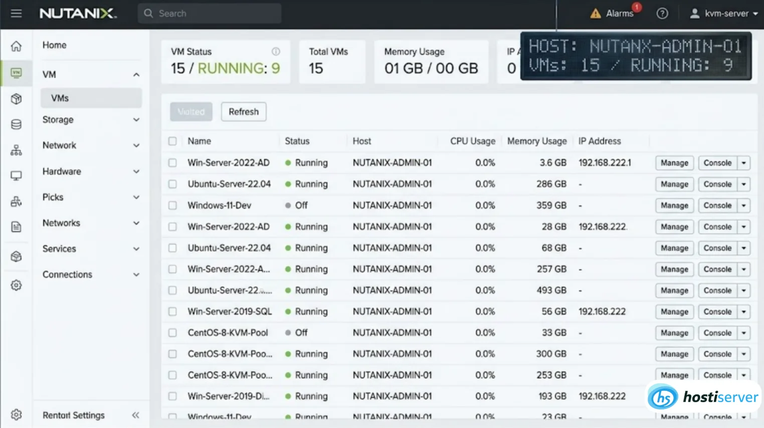 Nutanix AHV (Acropolis Hypervisor) — KVM-based hypervisor in the Nutanix hyperconverged platform